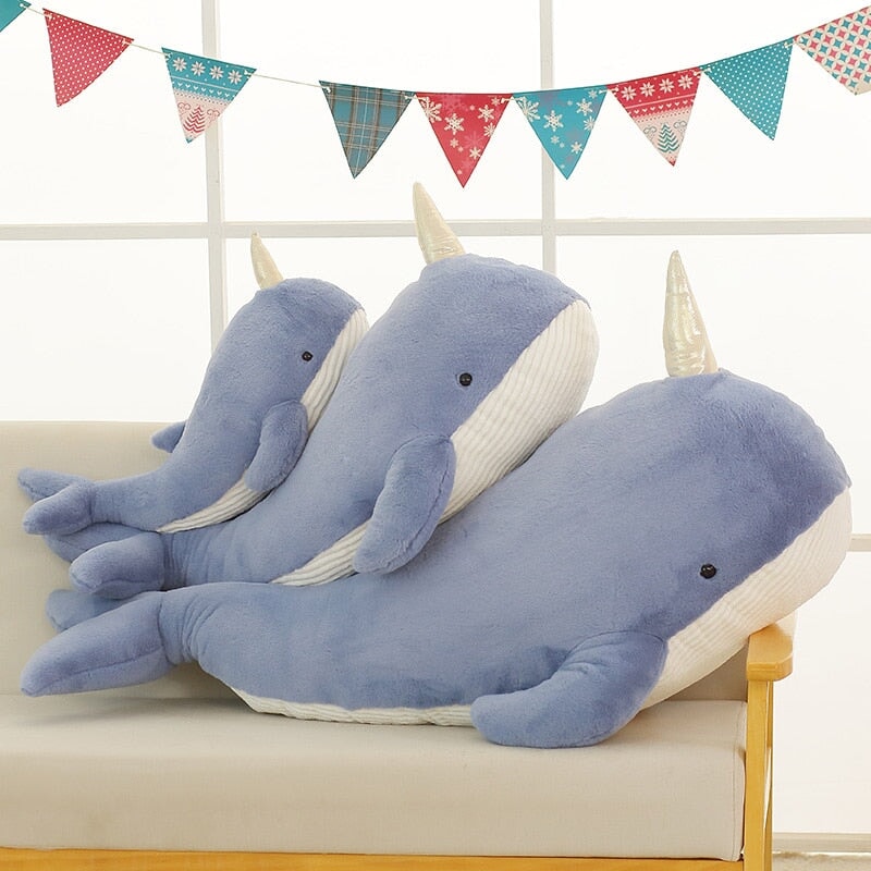 Adorable Giant Blue and Pink Narwhal Plush Toys