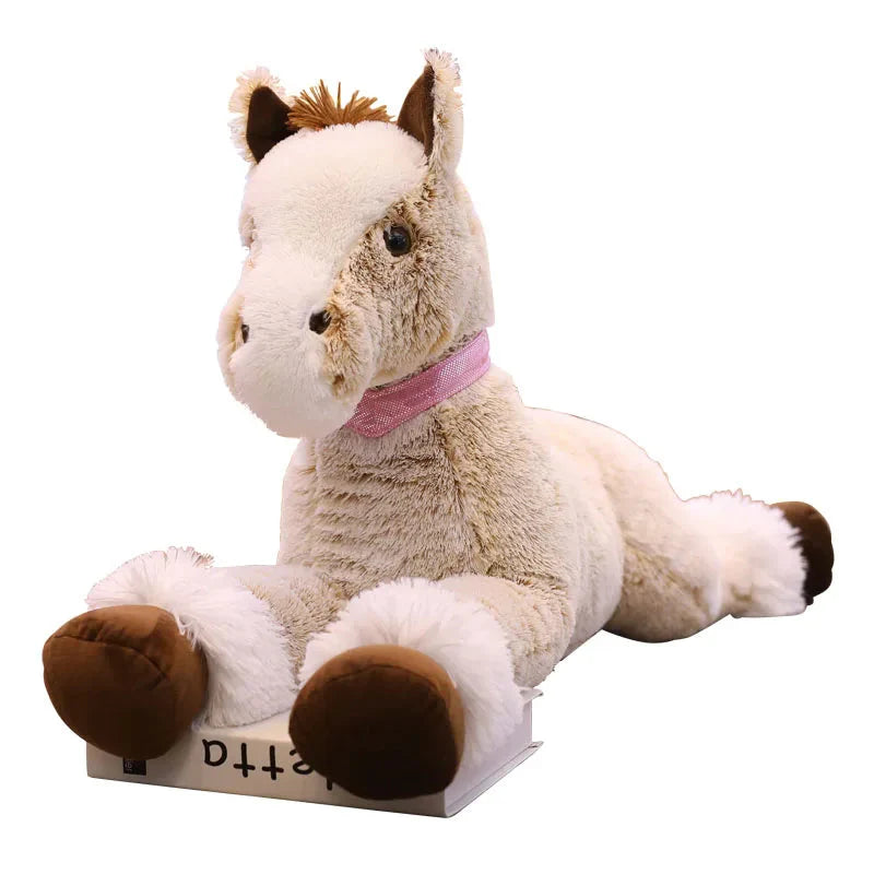 Luxuriously Soft and Adorable Giant Brown and Gray Horse Plush Toy