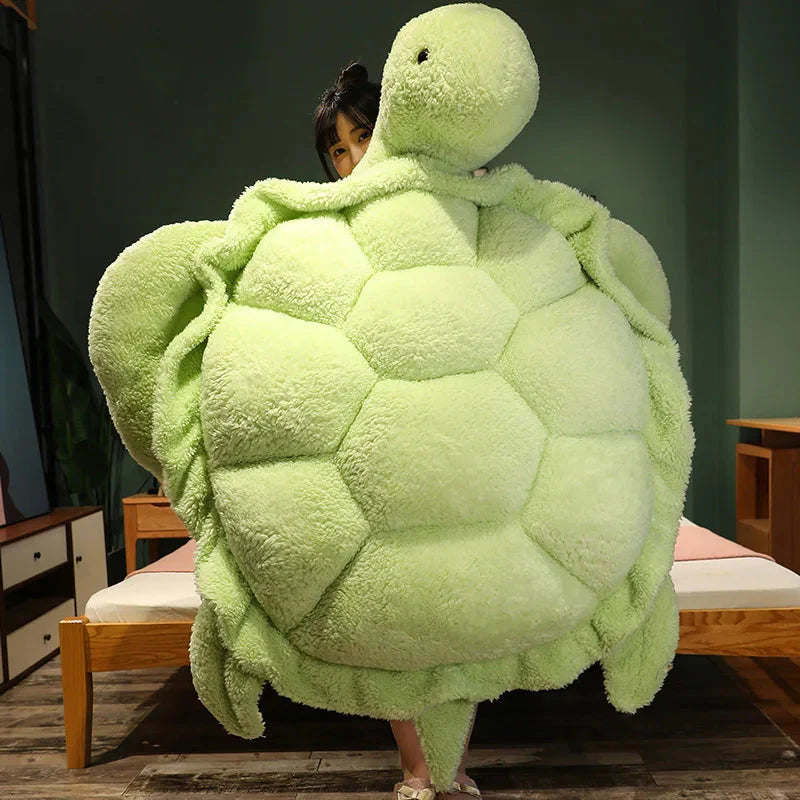 Adorable Gigantic Fluffy Turtle Plush Toy
