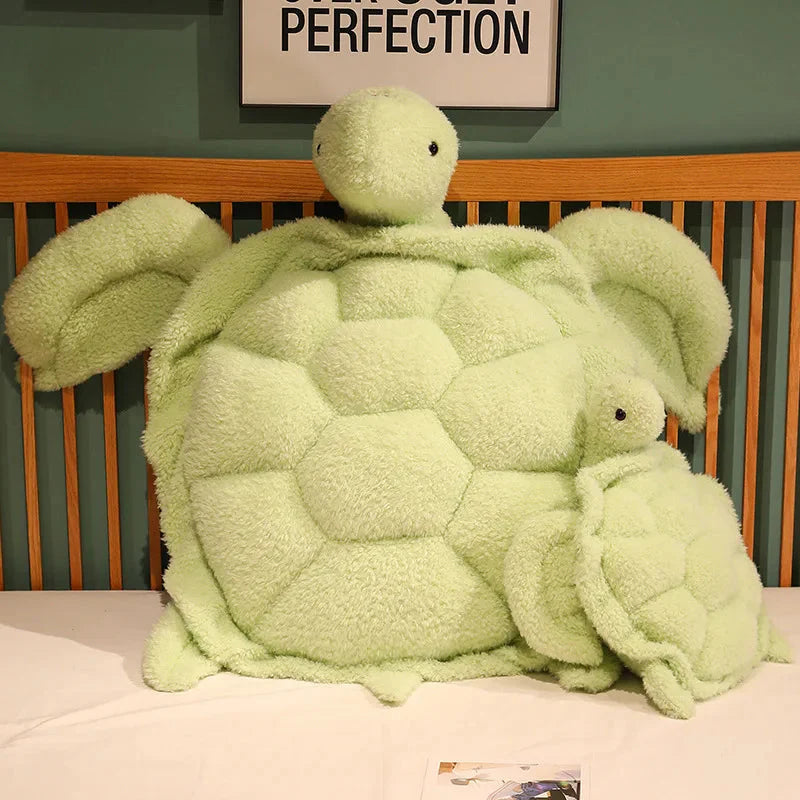 Adorable Gigantic Fluffy Turtle Plush Toy
