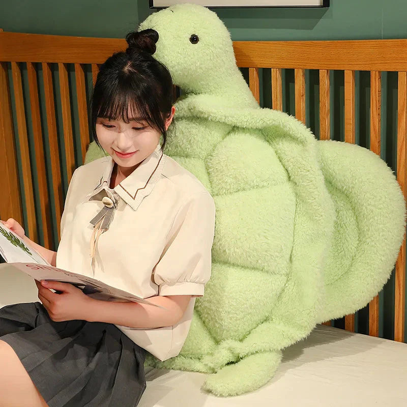 Adorable Gigantic Fluffy Turtle Plush Toy