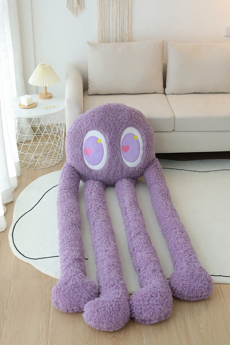 Oversized Fluffy 4-Legged Octopus Stuffed Animal