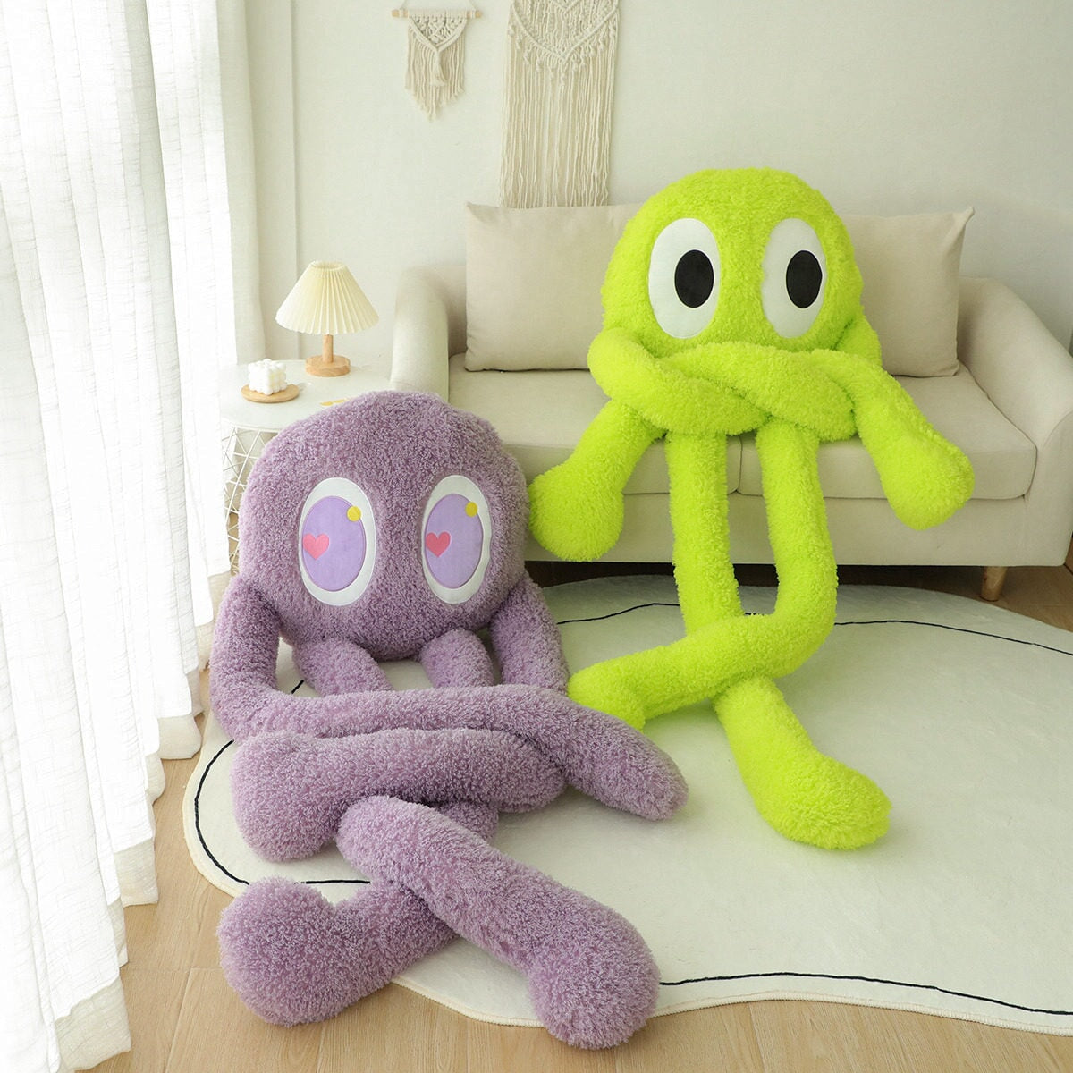Oversized Fluffy 4-Legged Octopus Stuffed Animal