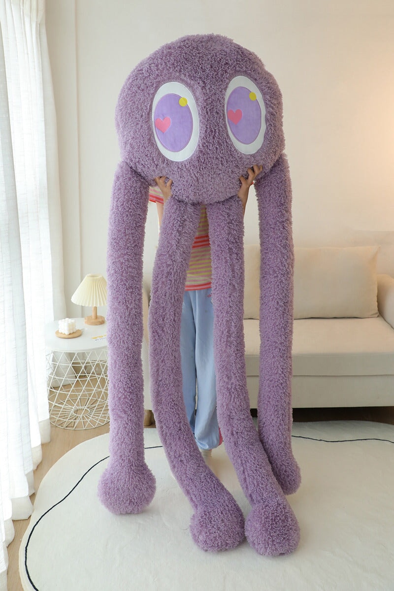 Oversized Fluffy 4-Legged Octopus Stuffed Animal