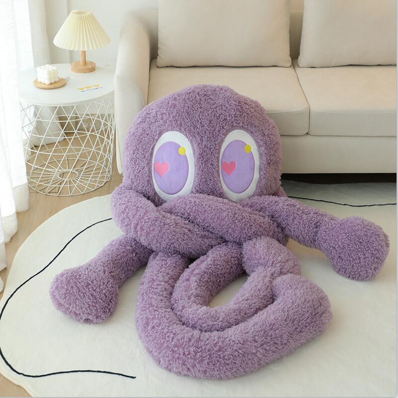 Oversized Fluffy 4-Legged Octopus Stuffed Animal