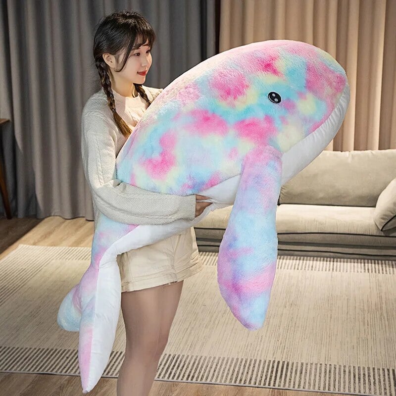 Cosmic Cuddles: Enormous Fluffy Whale Plush Toy