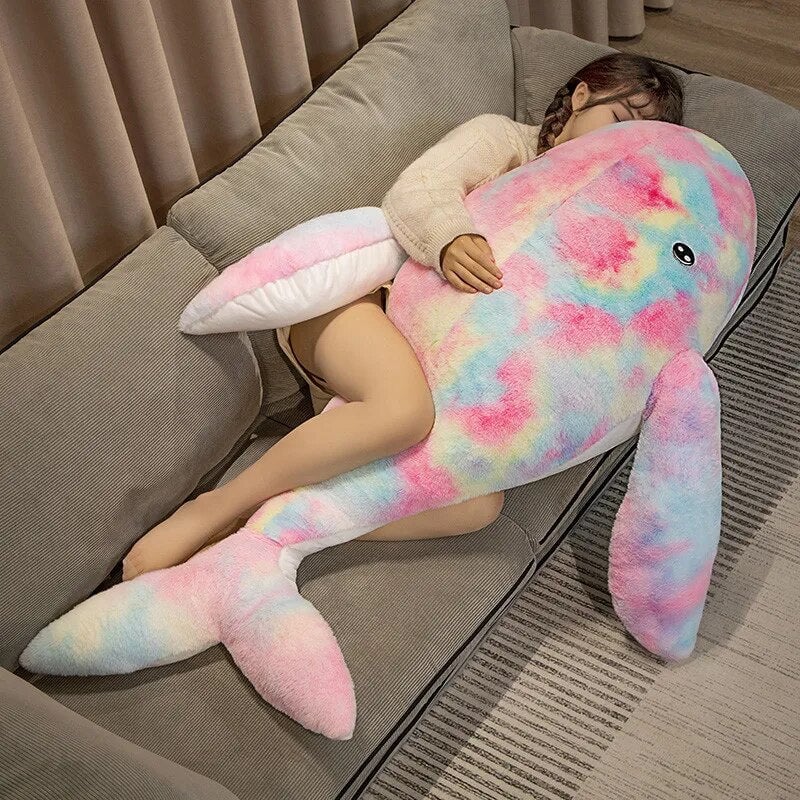 Cosmic Cuddles: Enormous Fluffy Whale Plush Toy