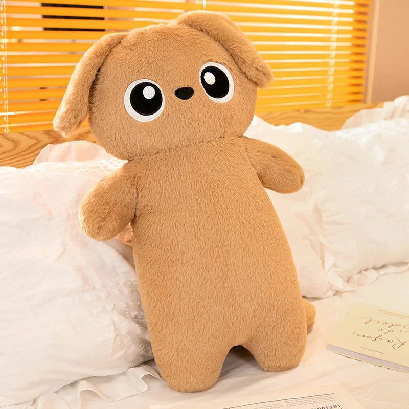 Adorable Giant Kawaii Ginger and Black Gray Dog Plushies in Cute Doll Shape