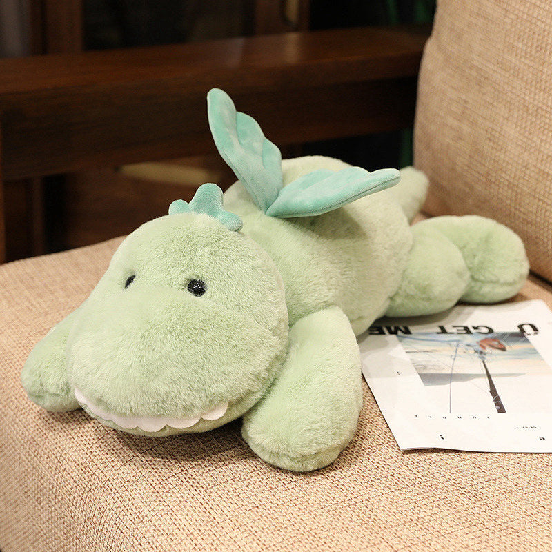 Meet Hajiro: Your Adorable Goofy Green Dinosaur Plush Companion!