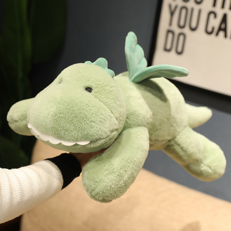 Meet Hajiro: Your Adorable Goofy Green Dinosaur Plush Companion!