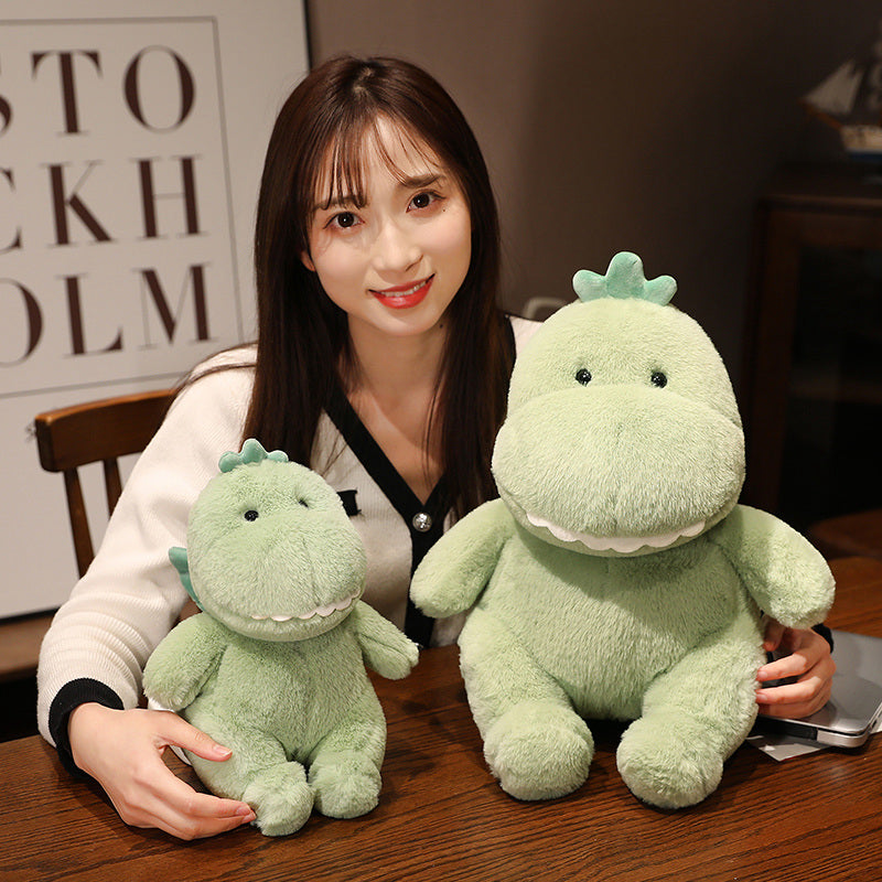 Meet Hajiro: Your Adorable Goofy Green Dinosaur Plush Companion!