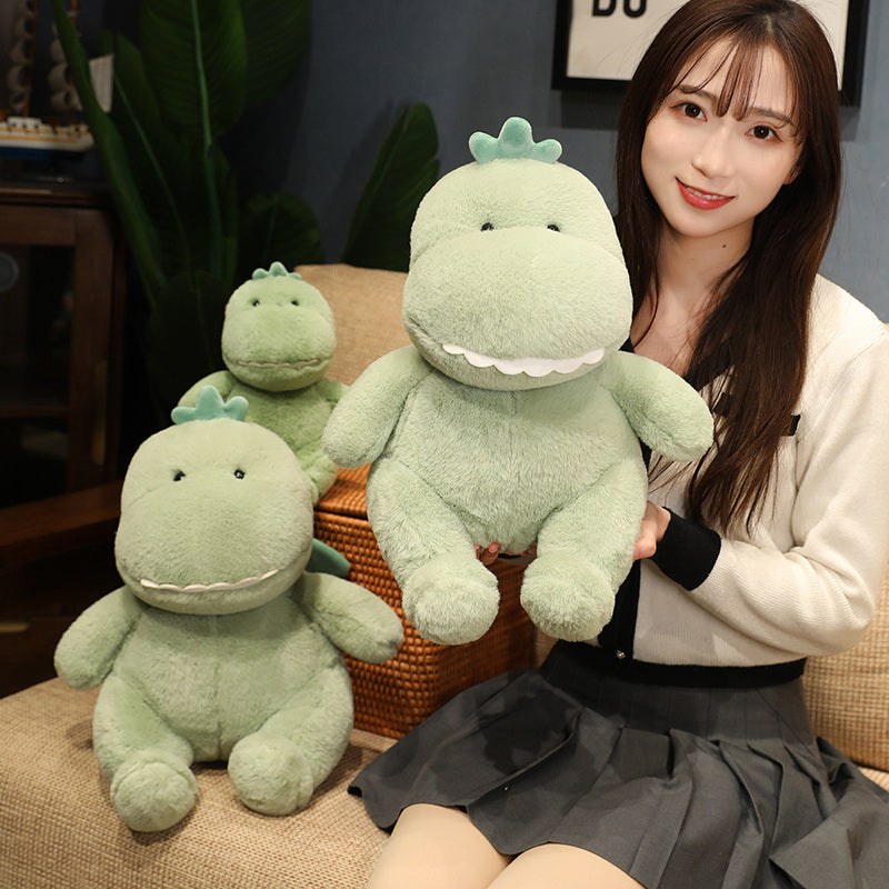 Meet Hajiro: Your Adorable Goofy Green Dinosaur Plush Companion!