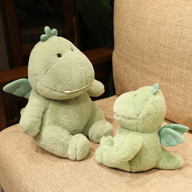 Meet Hajiro: Your Adorable Goofy Green Dinosaur Plush Companion!