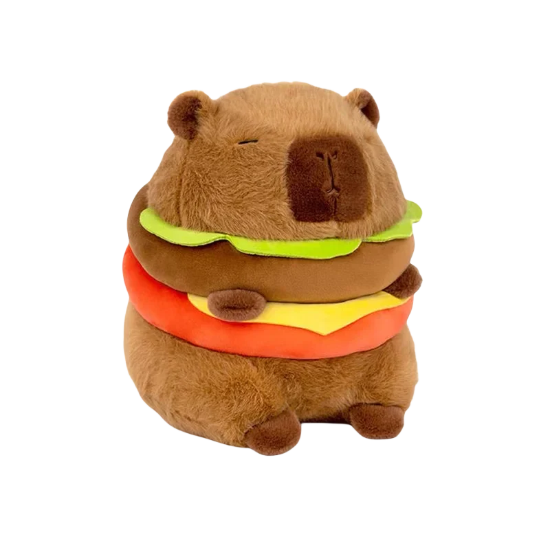Adorable Hamburger Capybara Plush Toy - Extra Fluffy and Cuddly!