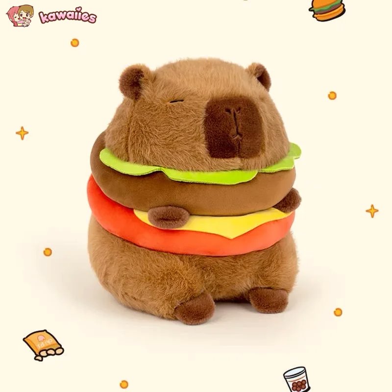 Adorable Hamburger Capybara Plush Toy - Extra Fluffy and Cuddly!