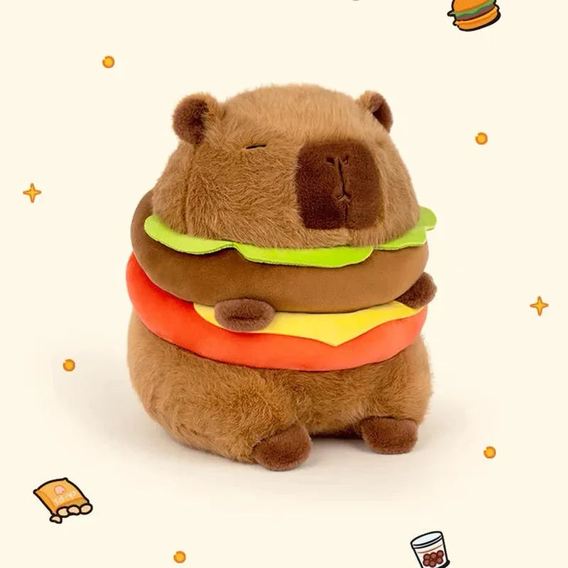 Adorable Hamburger Capybara Plush Toy - Extra Fluffy and Cuddly!