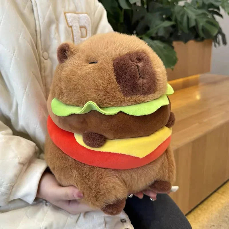 Adorable Hamburger Capybara Plush Toy - Extra Fluffy and Cuddly!