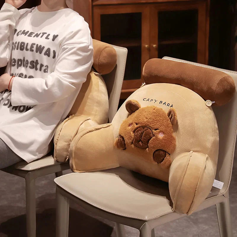 Gigantic Capybara Plush Cushion for Ultimate Back Support