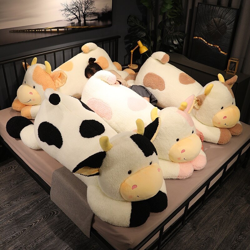 Adorable Giant Fluffy Milk Cow Plush Toys