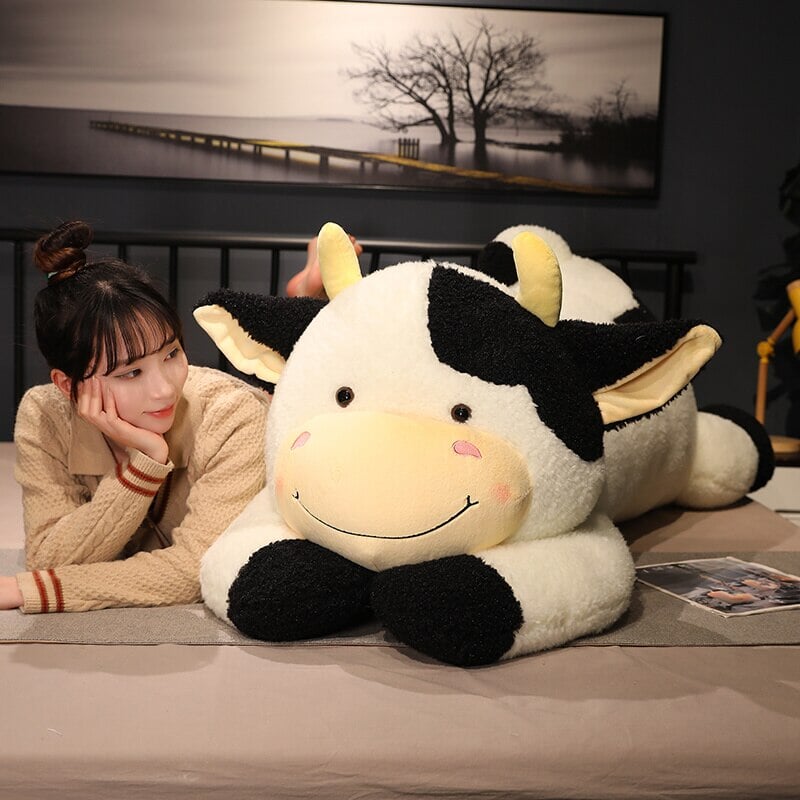 Adorable Giant Fluffy Milk Cow Plush Toys