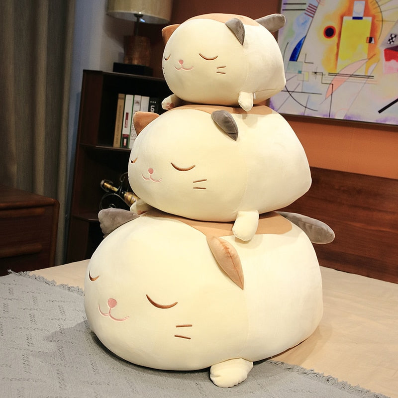 Giant Cozy Caramel Cat Stuffed Toy