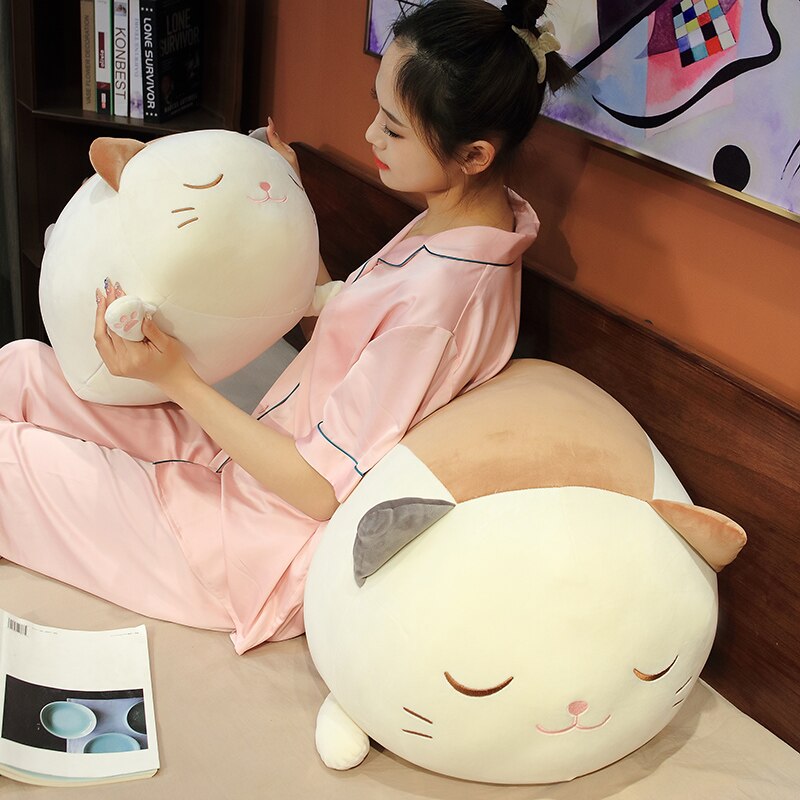 Giant Cozy Caramel Cat Stuffed Toy