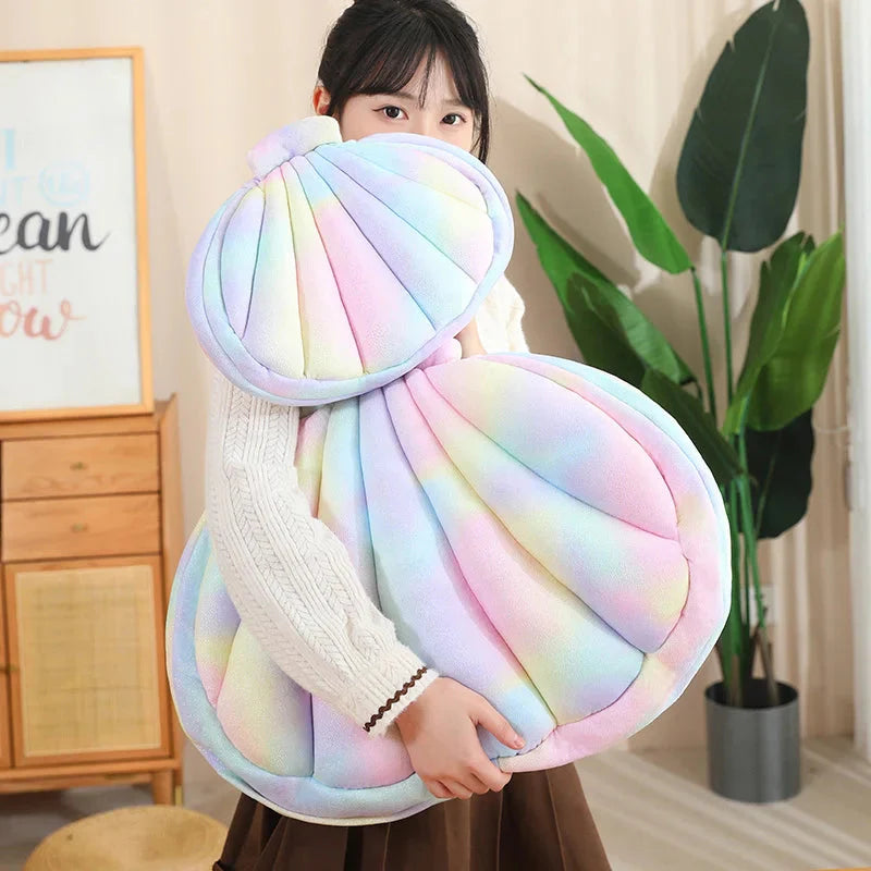 Adorable Jeju the Pig Plushie Snuggled in a Cozy Shell