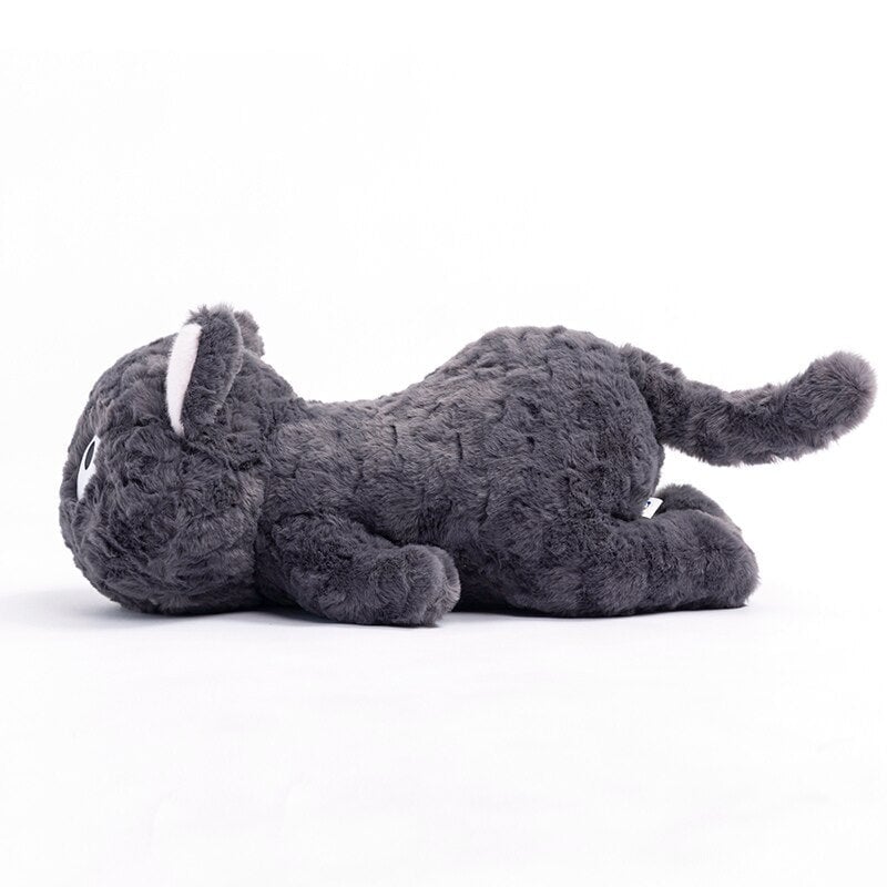 Adorable Laying Jiji the Fluffy Black Cat Plush Toy