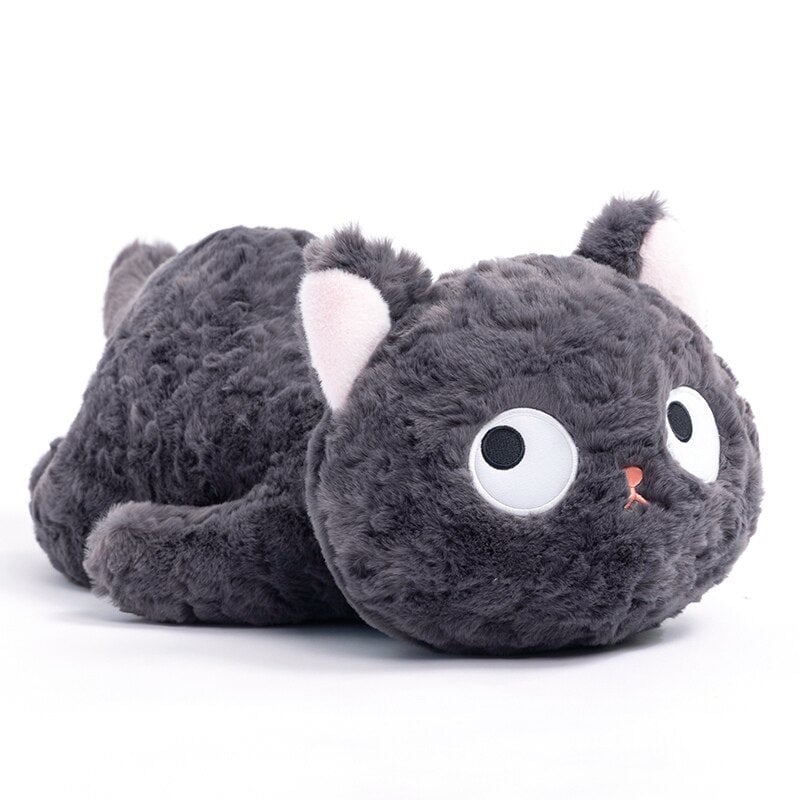 Adorable Laying Jiji the Fluffy Black Cat Plush Toy