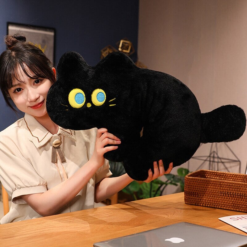 Cuddly JoJo the Black Cat Plush Pillow - Perfect for Cozy Naps!