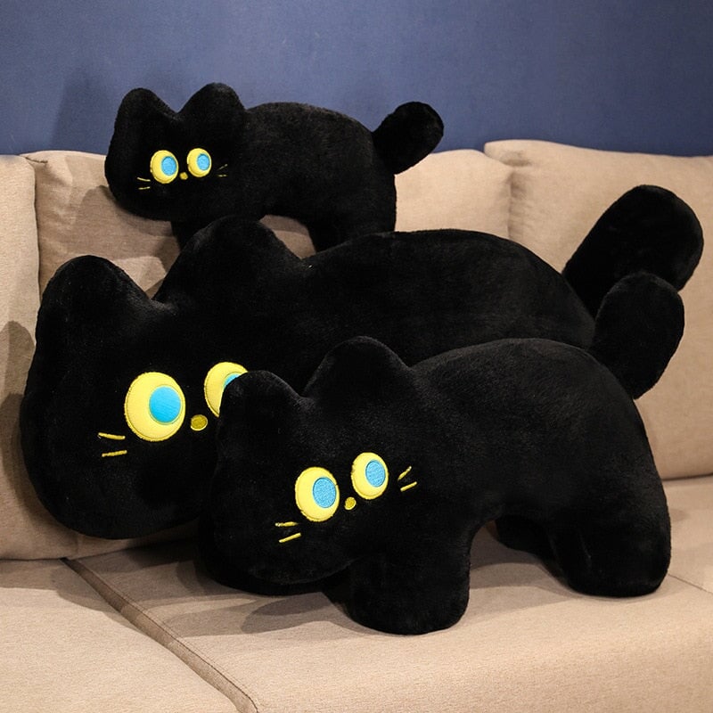 Cuddly JoJo the Black Cat Plush Pillow - Perfect for Cozy Naps!