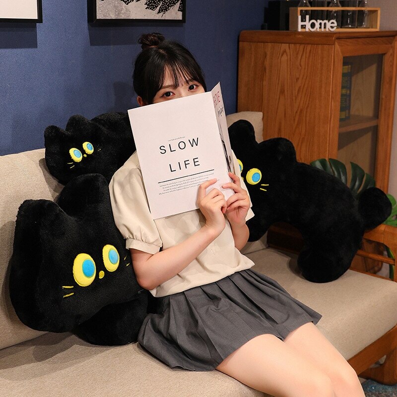 Cuddly JoJo the Black Cat Plush Pillow - Perfect for Cozy Naps!