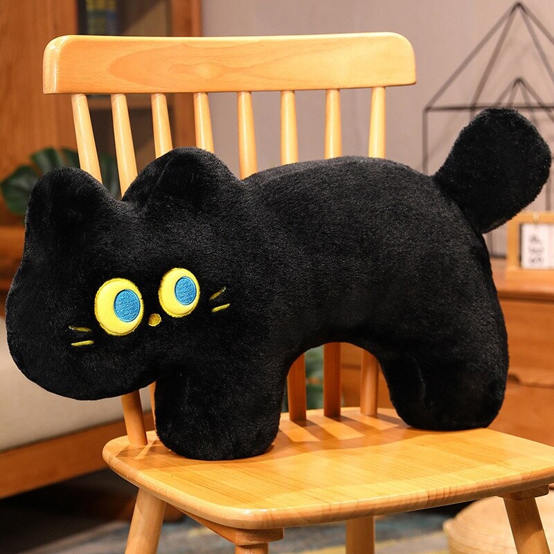 Cuddly JoJo the Black Cat Plush Pillow - Perfect for Cozy Naps!