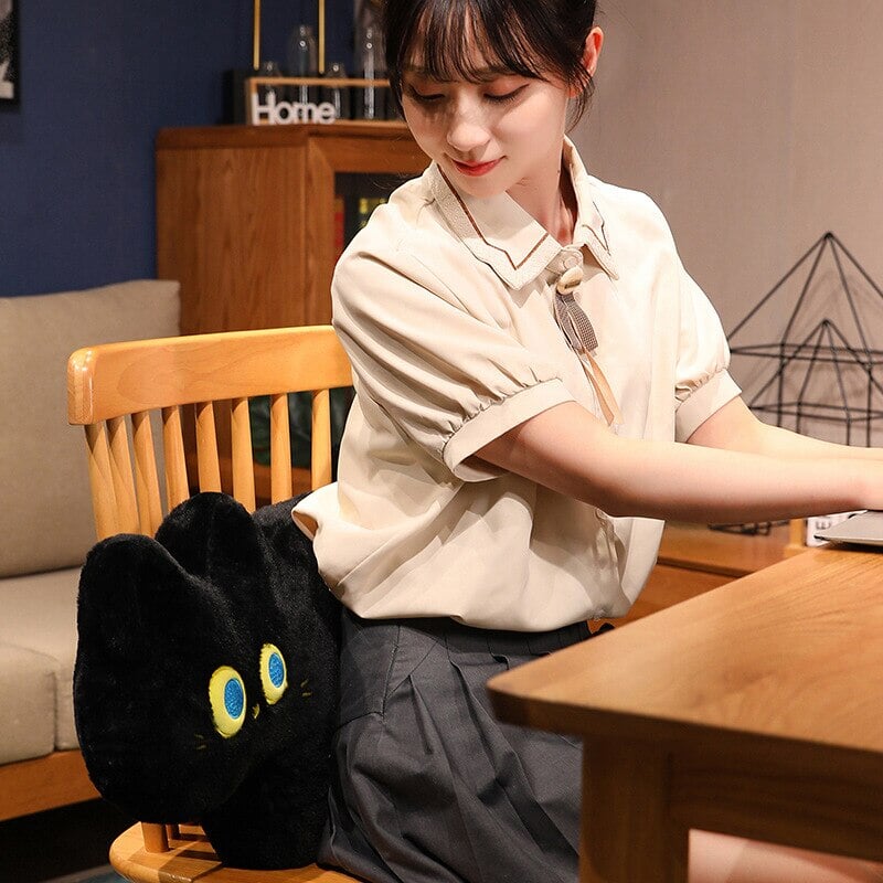 Cuddly JoJo the Black Cat Plush Pillow - Perfect for Cozy Naps!