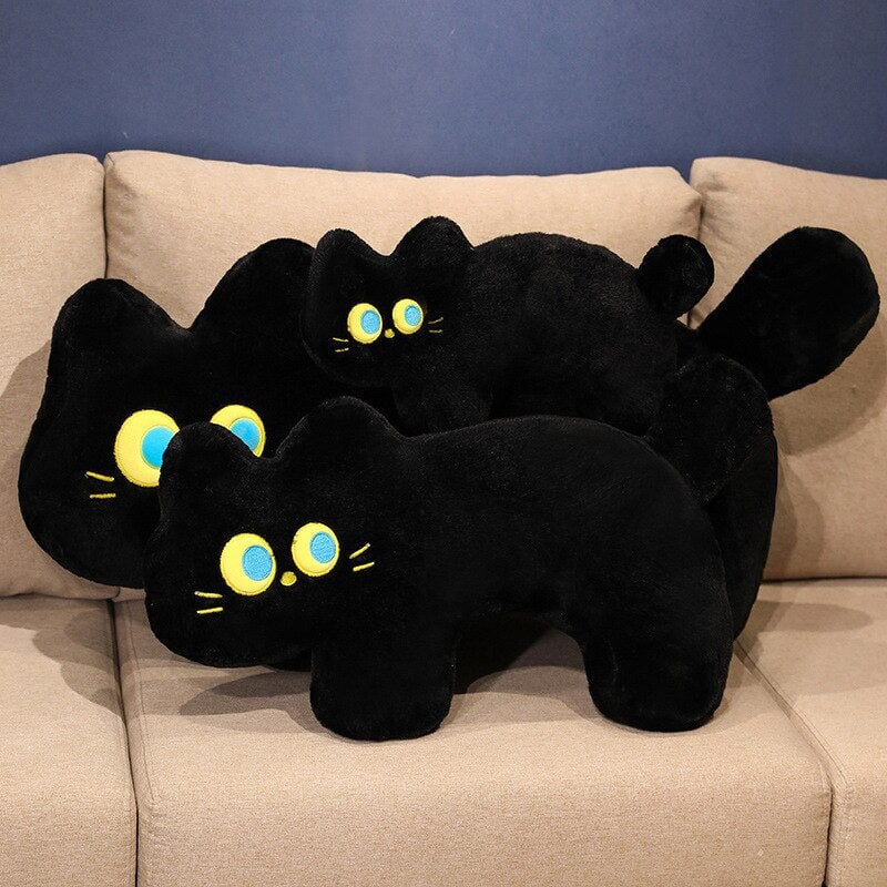 Cuddly JoJo the Black Cat Plush Pillow - Perfect for Cozy Naps!