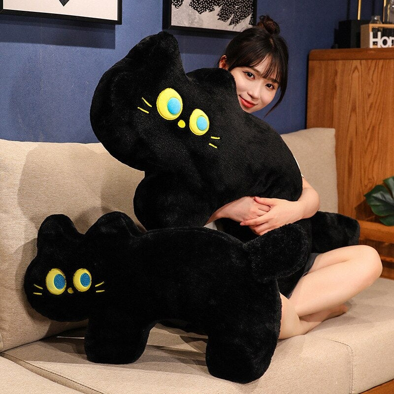 Cuddly JoJo the Black Cat Plush Pillow - Perfect for Cozy Naps!