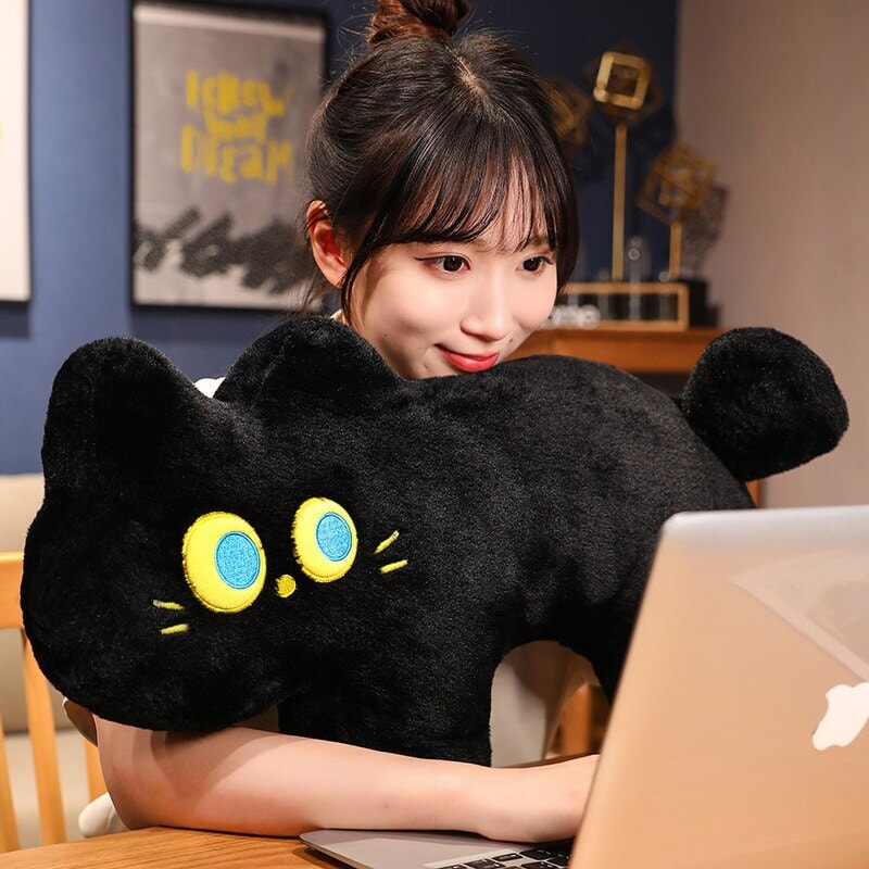 Cuddly JoJo the Black Cat Plush Pillow - Perfect for Cozy Naps!