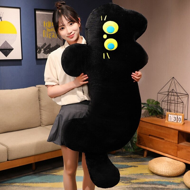 Cuddly JoJo the Black Cat Plush Pillow - Perfect for Cozy Naps!