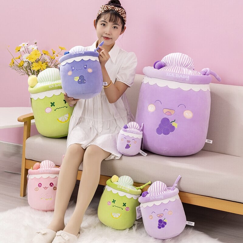 Deliciously Fun Juicy Fruity Bubble Tea Plushie Collection