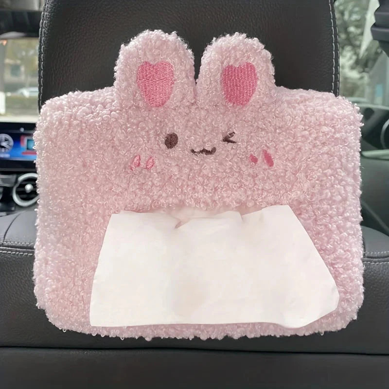 Adorable Bear and Bunny Plush Tissue Box Cover for a Cute Touch