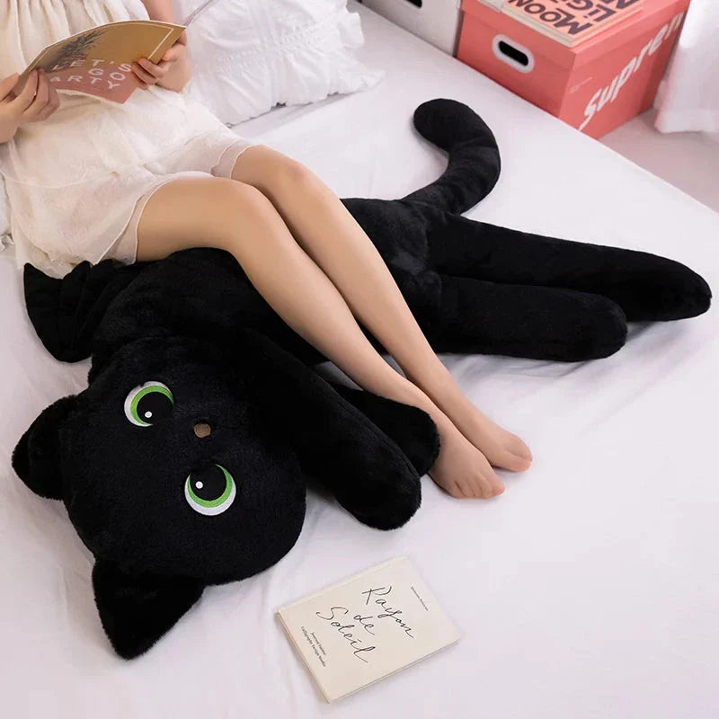 Adorable Winged Black Cat Plush Toy