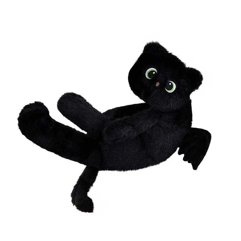 Adorable Winged Black Cat Plush Toy