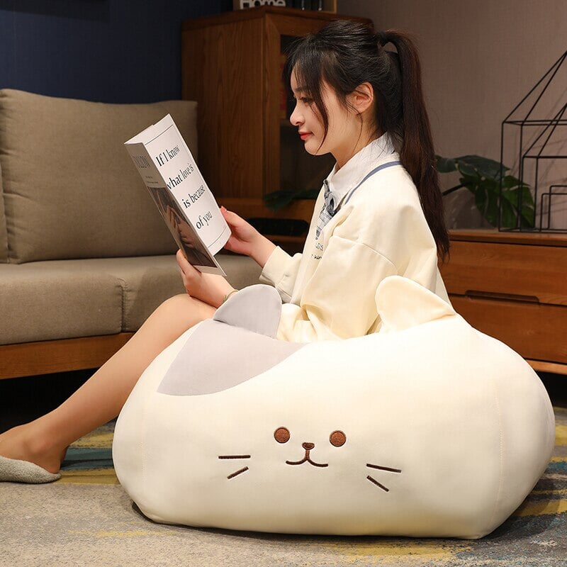 Adorable Black and White Cube Cat Plush Toys