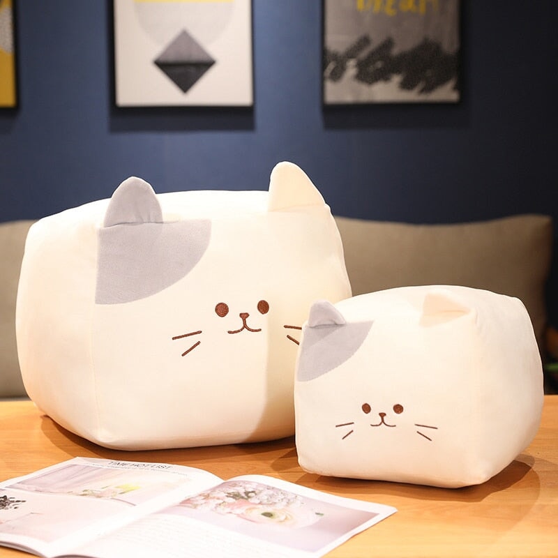 Adorable Black and White Cube Cat Plush Toys