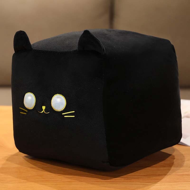 Adorable Black and White Cube Cat Plush Toys