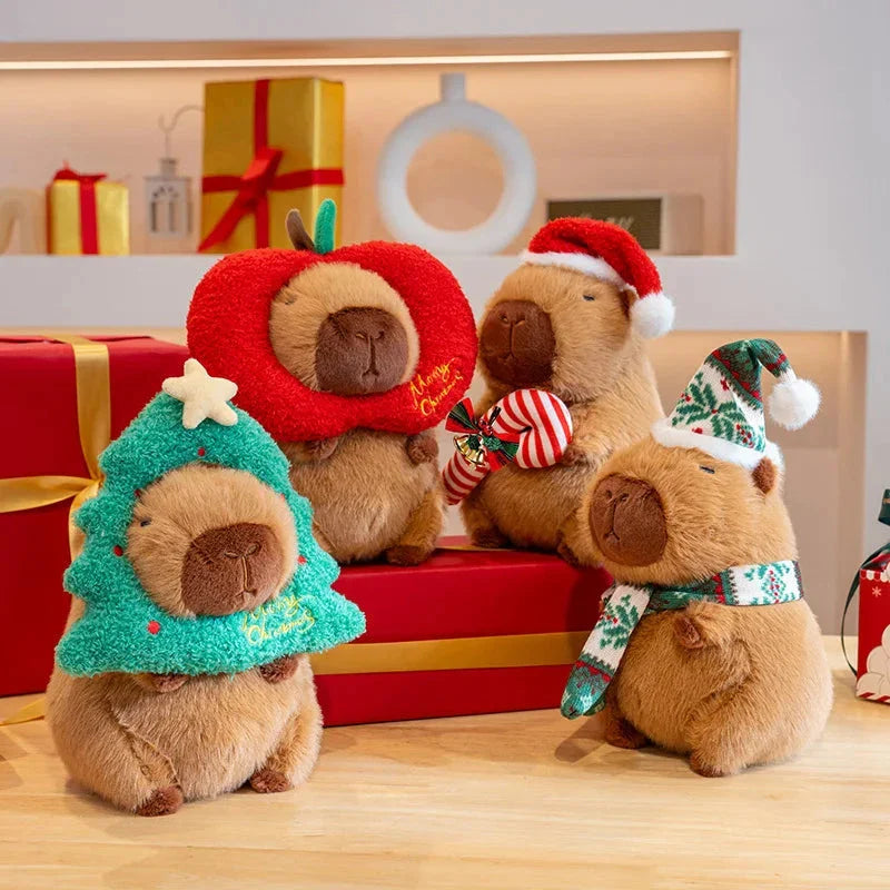 Adorable Kawaii Capybara Plushies for a Festive Christmas Celebration!