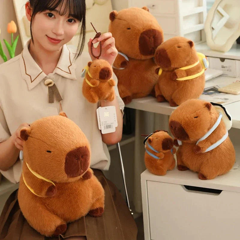 Adorable Kawaii Capybara Plush with Stylish Backpack Collection
