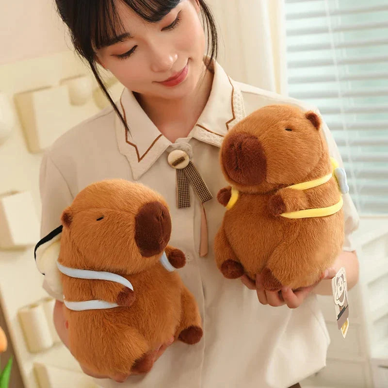 Adorable Kawaii Capybara Plush with Stylish Backpack Collection
