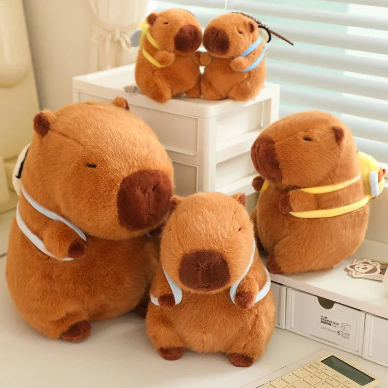 Adorable Kawaii Capybara Plush with Stylish Backpack Collection