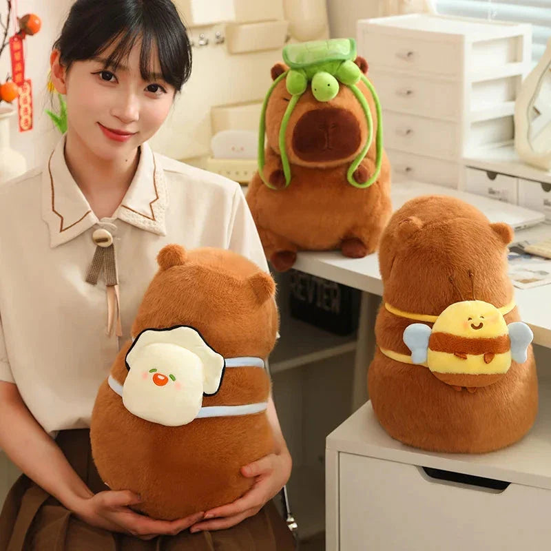 Adorable Kawaii Capybara Plush with Stylish Backpack Collection